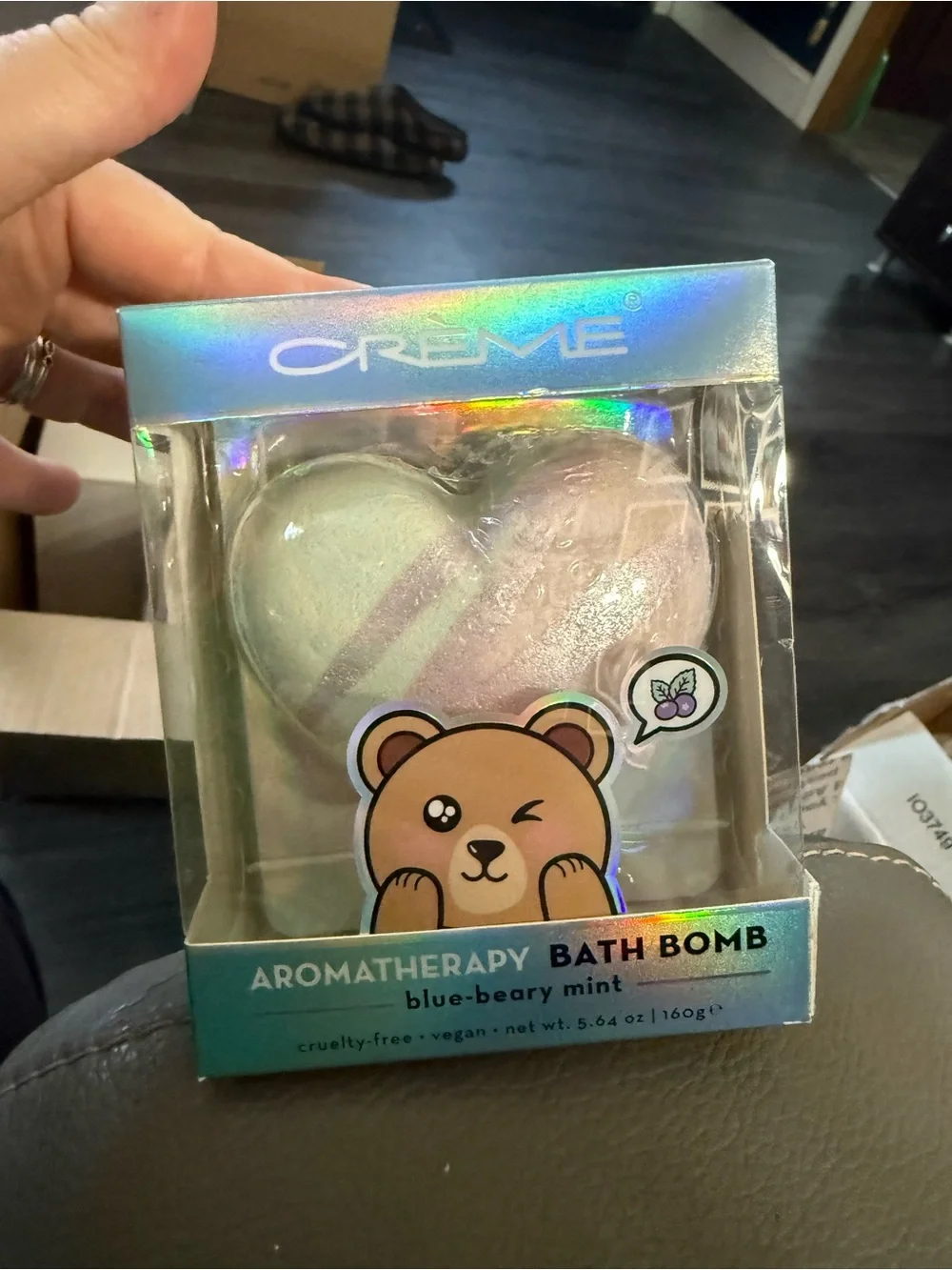 Crème Shop Blue-Beary Mint Aromatherapy Heart Bath Bomb